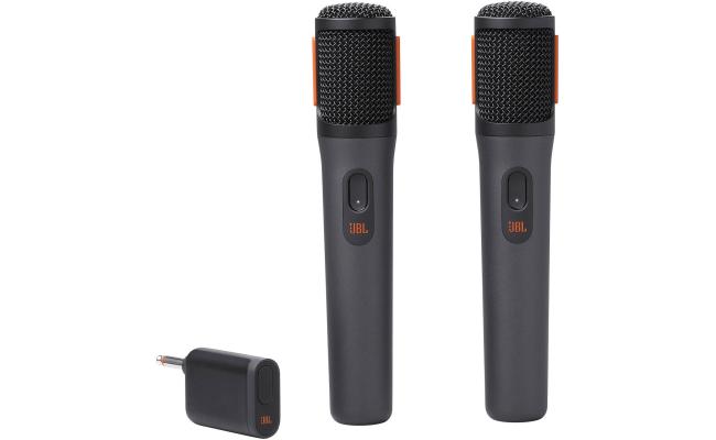 JBL PartyBox Wireless Mic - 2X Digital Wireless Microphones, Rechargeable Battery (20hrs - 700mAh), Clear Voice, Crisp Sound, Stable 2.4GHz Connection, Compatible with All PartyBox Speakers (Black)